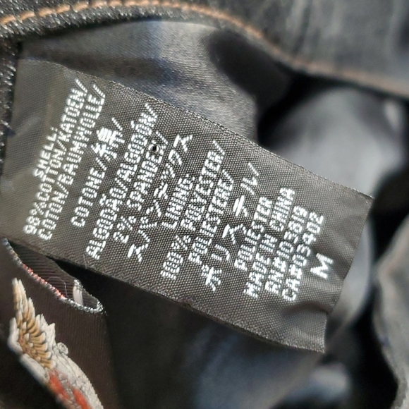 EUC!  Harley Davidson lined jean vest - Picture 7 of 9